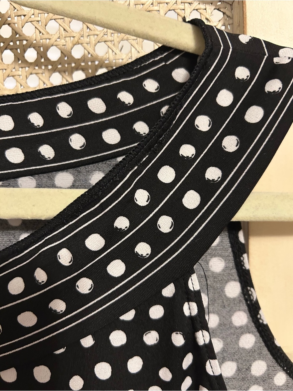 Max Studio Black and White Polka Dot Sleeveless A-Line Dress - Picture 3 of 7